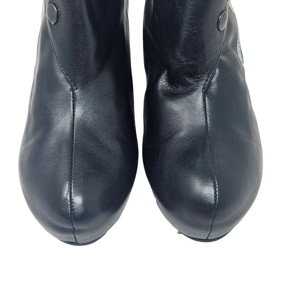 CHANII B Ankle Boot Carpe Diem Black Tattoo 41 Leather Limited Edition Glam Rock